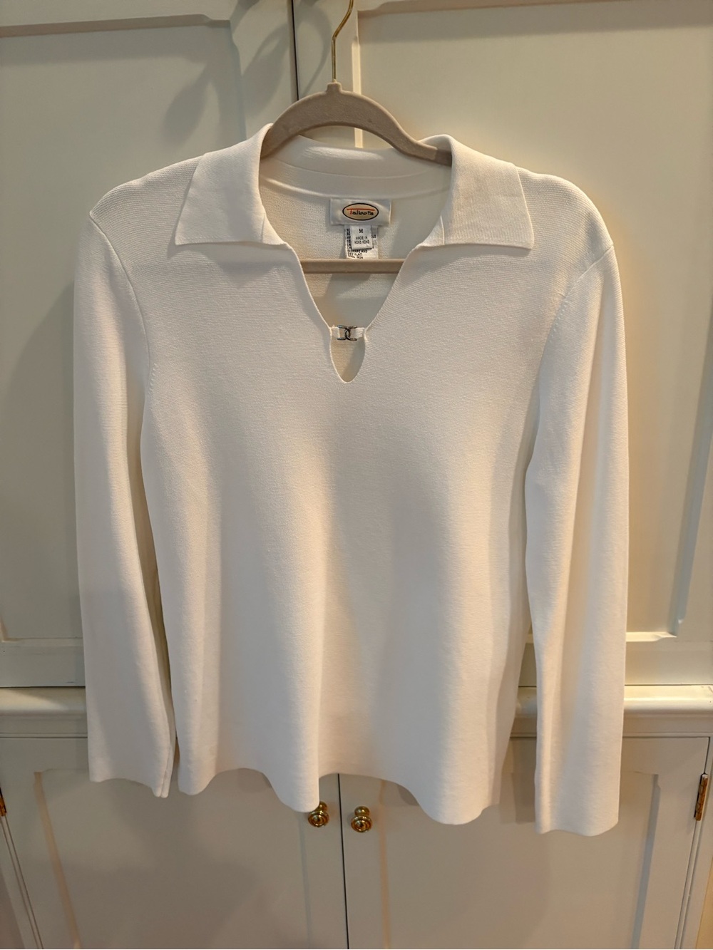Talbots White Polo Sweater Medium